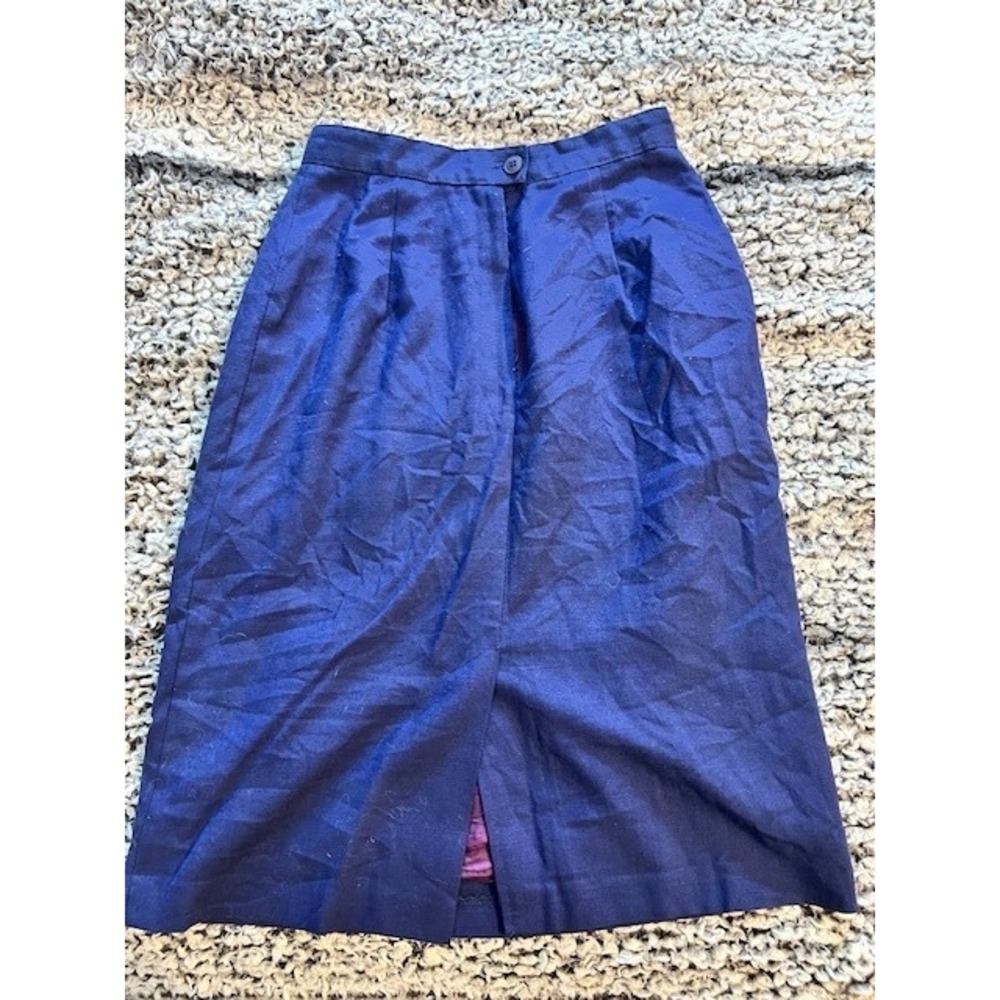 Women's Vintage Briggs Petite Blue Pencil Skirt Size 4 - Picture 2 of 3